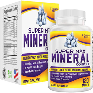 2-Month Multimineral Supplement Support Iron-Free Formula | Daily Multiminerals | Multi-Mineral Supplements | Minerals Complex | 60-Day Bulk Supply | 120 Tablets - PrimeBioHealth - canada supplements