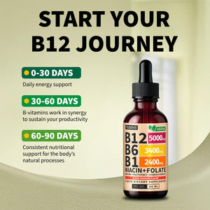 (2 Pack) Vitamin B12 and B6 Liquid Drops, B12 Sublingual Vitamin B Complex - B 12 Vitamin 5000mcg - B12 Methylcobalamin for Energy - PrimeBioHealth - canada supplements