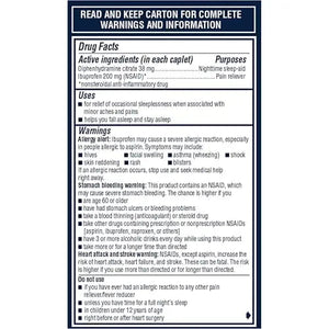 Advil PM Pain Reliever and Nighttime Sleep Aid, Ibuprofen for Pain Relief and Diphenhydramine Citrate for a Sleep Aid - 120 Coated Caplets and Pain Reliever and Fever Reducer, 10 Count Tablets AdvilBuy Supplements Australia