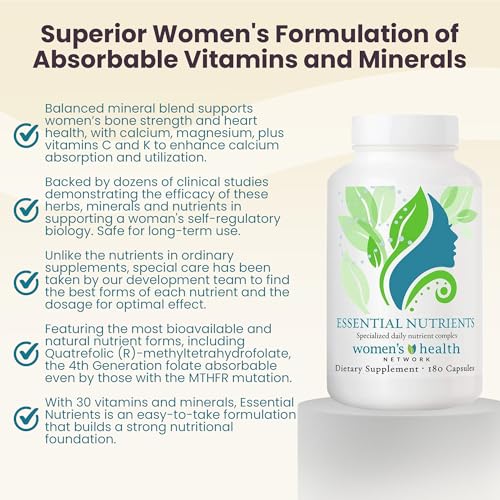 Women's Health Network Essential Nutrients – Daily Multivitamin for Energy, Healthy Aging & Immune Support, Folate as Quatrefolic®, a Patented Natural Form of 5-MTHF Women's Health Network buy supplements Au