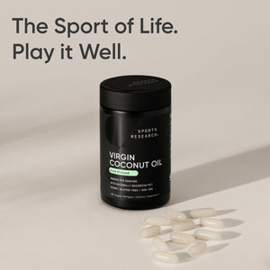 Sports Research® Organic Coconut Oil Capsules 3000MG - Cold Pressed Extra Virgin Coconut Oil with Medium Chain Triglycerides (MCTs) - Vegan Friendly & Non-GMO Verified - 120 Softgels Sports Research buy supplements Au