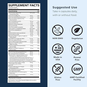 LifeSeasons Men's Multivitamin – High Potency with 21 Vitamins & Minerals, PureWay-C®, NAD+, Active B-Vitamins, TRAACS® Chelates, enXtra® for Energy, Probiotics & Mushrooms – 120 Veg Capsules LifeSeasons buy supplements Au