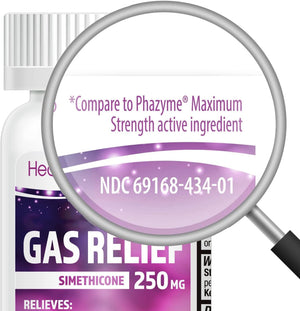 HealthA2Z® Gas Relief Simethicone 250mg, Fast Gas & Bloating Relief, Relieve Symptoms Naturally, 100 Softgels (Pack of 1) HealthA2Z buy supplements Au
