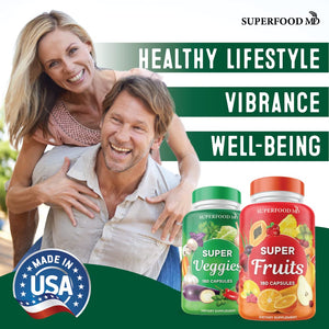 Superfood Fruit and Veggie Supplement - Fruit and Veggie Capsules 100% Whole Super Fruits and Super Vegetables Supplements & Vitamins, with Beta Carotene (720 Count (Pack of 4)) Superfood MDBuy Supplements Australia