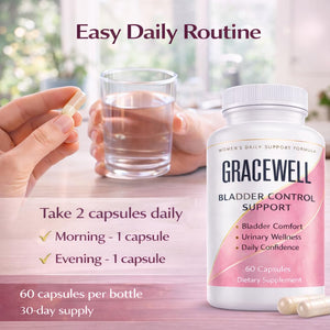 DXWXH Gracewell Bladder Wellness Supplement for Women & Men, Herbal Support with Asian Ginseng, Chinese Yam, Chinese Peony, Urinary Tract Health Formula, 60 Capsules (1) DXWXH buy supplements Au