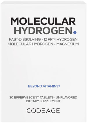 Codeage Molecular Hydrogen Supplement - Fast-Dissolving 12 PPM Hydrogen Water Tablets with Elemental Magnesium - Hydration Tablet Body Function - Unflavored, Vegan, Non-GMO, Gluten-Free - 30 Tablets CodeageBuy Supplements Australia