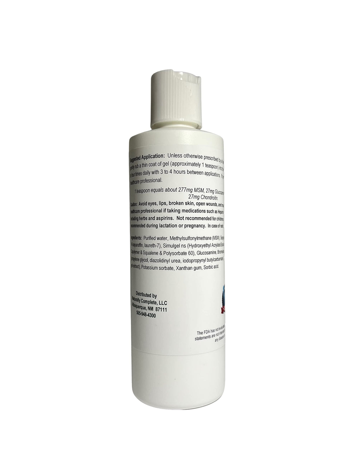 Naturally Complete MSM Plus Glucosamine Bromelain & Chrondroitin 8 oz. Bottle Naturally CompleteBuy Supplements Australia