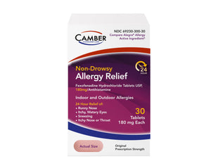 Camber Non-Drowsy Fexofenadine Antihistamine Indoor Outdoor Allergy Relief Tablets (30-ct) CAMBER PHARMACEUTICALS, INC buy supplements Au