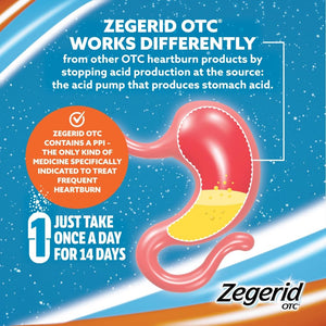 Zegerid OTC, 24-Hour Heartburn Relief, Acid Reflux Medicine and Antacid, Treats Frequent Heartburn, Omeprazole 20mg + Sodium Bicarbonate, Proton Pump Inhibitor (PPI), Two 42ct Cartons Zegerid OTC buy supplements Au