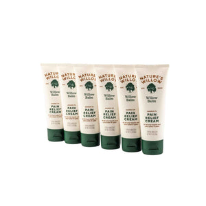 Nature's Willow Willow Balm Natural Pain Relief Cream for Muscles & Joints | Fast-Acting with Willow Bark & Menthol | Free from Artificial Fragrances & Dyes | 6-Pack | 3.5 fl oz