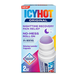 Icy Hot Original Pain Relief Nighttime Recovery No-Mess Roll-On Applicator, Fast-Acting Pain Relief with Menthol 8% for Backaches, Joints, Muscle Strains and Arthritis, Lavender Scent, 2 oz Icy Hot buy supplements Au