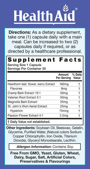 RelaxEase, Herbal Blend to Support Harmony and Tranquility, Once Daily, 30 ct, Helps Promote Health and Relaxation HealthAidBuy Supplements Australia