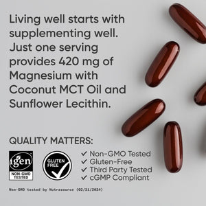 Sports Research® Magnesium Oxide 420mg with Coconut MCT Oil - Magnesium Supplement for Muscle, Nerve, and Bone Support* - Gluten-Free, Non-GMO - 90 Softgels Sports Research buy supplements Au