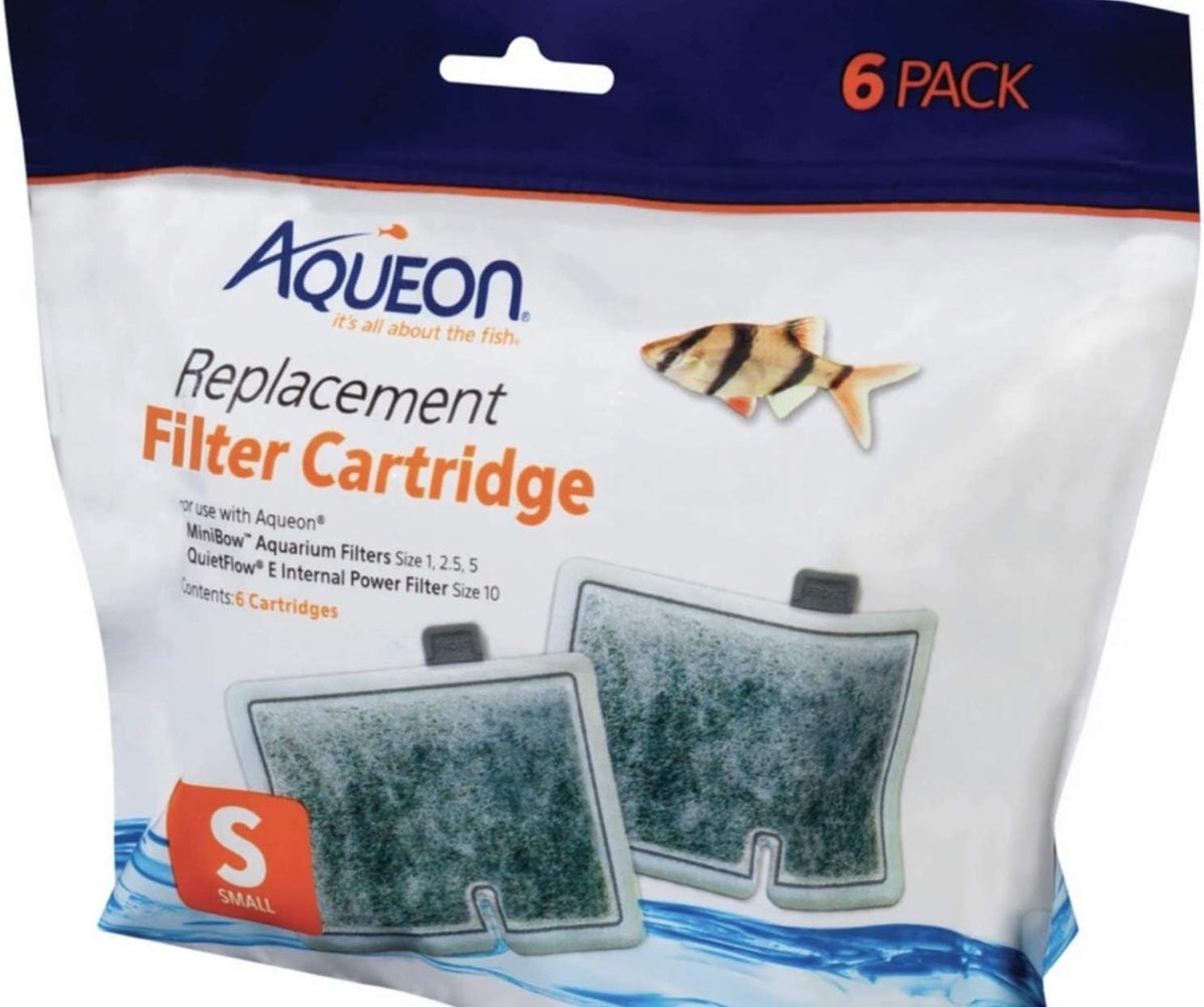 Aqueon Filter Cartridge Small/6 Pk - Aquarium Filter Cartridge - 6 Count