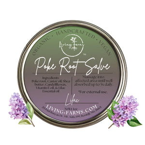 Organic Poke Root Castor Oil Salve | Vegan Lymphatic Support | Enriched with Essential Oils | Cysts, Boils, Fibroids, Swollen Lymph Nodes, Breast & Joint (1oz, Lilac) Living FarmsBuy Supplements Australia