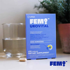 FEM Urovital Bladder Control Supplements - Overactive Bladder, Leakage & Urgency Relief - Non-Hormonal Urinary Tract Health Support for Women - 30 Capsules