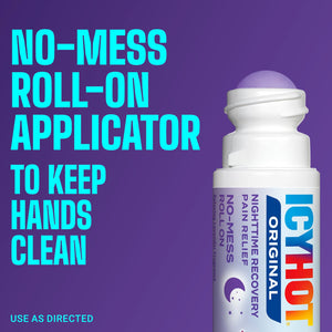 Icy Hot Original Pain Relief Nighttime Recovery No-Mess Roll-On Applicator, Fast-Acting Pain Relief with Menthol 8% for Backaches, Joints, Muscle Strains and Arthritis, Lavender Scent, 2 oz Icy Hot buy supplements Au