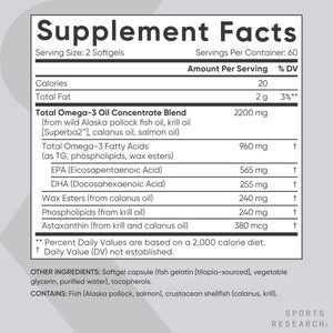 Sports Research® 2-in-1 Pack - Total Omega-3 Fish Oil 2200mg - 960mg of EPA & DHA, and Vitamin D3 5000iu + K2 100mcg Sports Research buy supplements Au