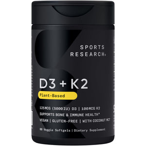 Sports Research® 2-in-1 Pack - Total Omega-3 Fish Oil 2200mg - 960mg of EPA & DHA, and Vitamin D3 5000iu + K2 100mcg Sports Research buy supplements Au
