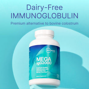 Microbiome Labs Mega IgG2000 Capsules - Dairy Free Bovine Colostrum Supplement Alternative - Immunoglobulin Supplement from Bovine Serum to Support Digestive Health (120 Capsules) Microbiome Labs buy supplements Au