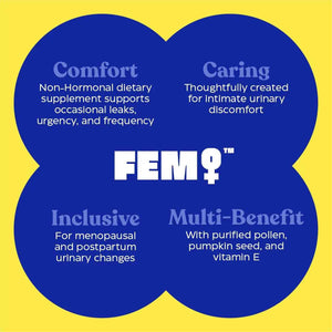 FEM Urovital Bladder Control Supplements - Overactive Bladder, Leakage & Urgency Relief - Non-Hormonal Urinary Tract Health Support for Women - 30 Capsules