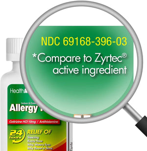 HealthA2Z® Allergy Relief, Cetirizine 10mg, Dye Free, All Day Allergy Relief, Indoor & Outdoor, Relief from Itchy Throat, Sneezing, Runny Noses, 300 Count (Pack of 1), HealthA2Z buy supplements Au