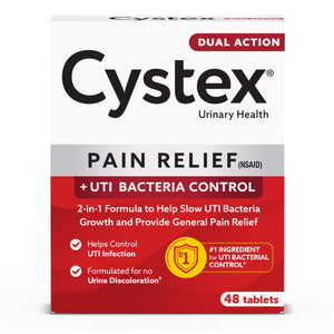 Supplement ProductCystex Dual-Action UTI Pain Relief & Prevention Tablets - 2-in-1 Formula Relieves Burning, Urgency, & Discomfort While Slowing Bacterial Growth - Non-Staining, Fast-Acting - 48-Count - GlowUpCaUSA
