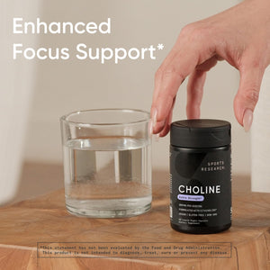 Sports Research ® Extra Strength Choline 800 mg - Essential Nutrient Featuring VitaCholine ® for Focus Support - Vegan Certified • Non-GMO • Gluten Free - 60 Liquid Capsules Sports Research buy supplements Au