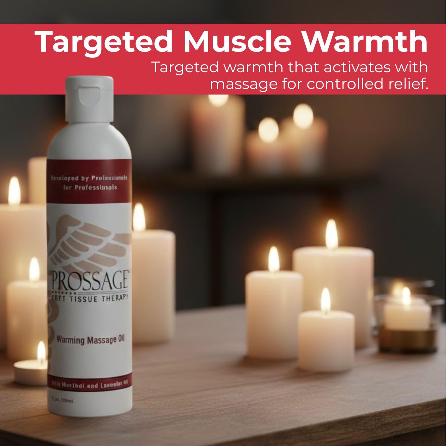 Prossage Heat Warming Relief Massage Oil for Therapuetic Massages, Deep Tissue Massages, and Aromatherapy, Topical Reliever, 8 Ounce Bottle