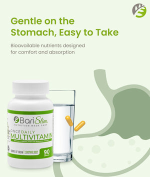 BariSlim Once Daily Bariatric Multivitamin Capsule - 18mg of Iron - Bariatric Vitamin & Supplement for Post Surgery Including Gastric Bypass & Gastric Sleeve | 90 Day Supply BariSlim buy supplements Au