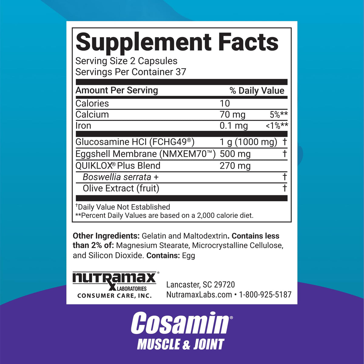 Supplement ProductCosamin Nutramax Muscle & Joint, Works to Decrease Cartilage Breakdown, Joint Health Supplement, Adult Men and Women Joint Health, 74 Capsules - GlowUpCaUSA
