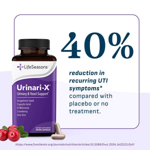 Urinari-X - Urinary Tract Support - Fast Acting UTI Relief - Vitamin Supplement for Healthy Bladder Function & Immunity - D-Mannose, Cranberry, Caprylic Acid, Uva Ursi & Grapefruit - 90 Capsules