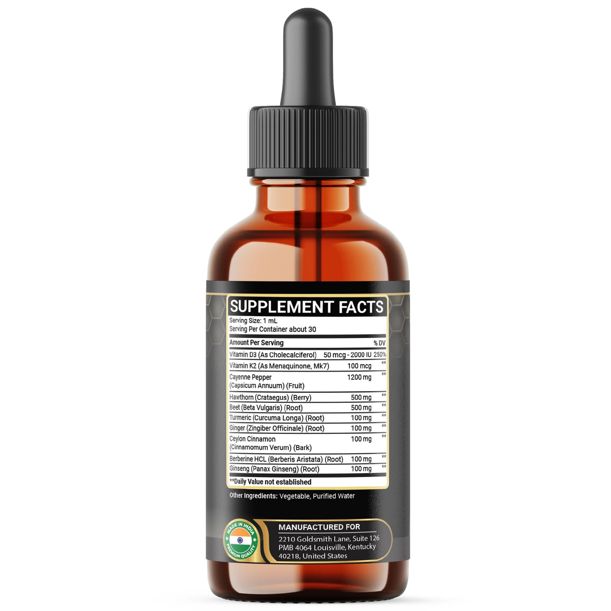 Penhoment 2 Packs - 2700 mg 10in1 Cayenne Pepper Liquid Drops with Hawthorn Berry, Vitamin D3 K2, Beet Root, Ginger Turmeric, Ginger, Ceylon Cinnamon, Berberine, and Ginseng - 2 Months Penhoment buy supplements Au