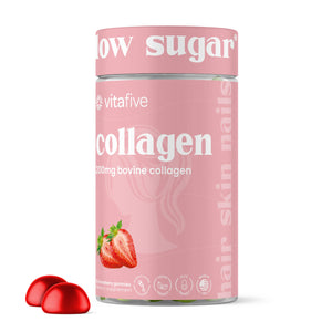 vitafive Collagen Gummies for Men and Women, Bovine Collagen, Collagen Gummy for Hair, Skin, and Connective Tissue Support, Gluten Free (50 Ct) vitafive buy supplements Au