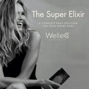 WelleCo The Super Elixir Daily Greens Powder, Probiotic Drink Mix with Whole Foods, Gluten Free, Vegan Gut Health Powder, Energy, Immunity, Healthy Skin, Hair & Nails (300g, Lemon Ginger) WelleCo buy supplements Au