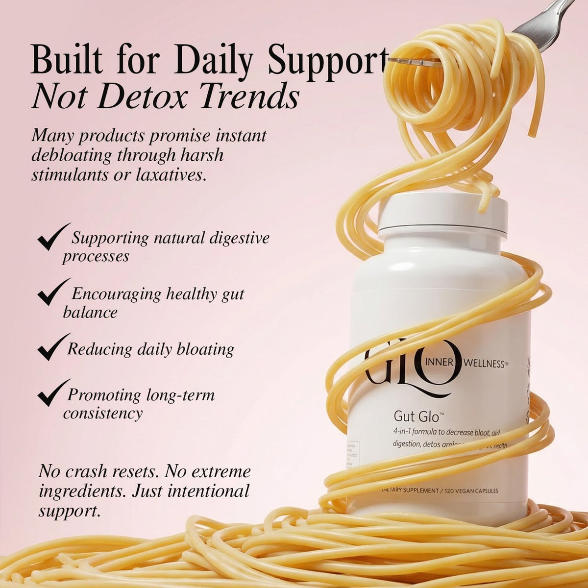 Gut Glo 4-in-1 Probiotic (16 Billion CFU) Gut Health Supplement, Digestive Enzymes, Magnesium & Organic Herbs – Ginger, Peppermint for Bloating & Constipation Relief – Vegan – 120 Capsules