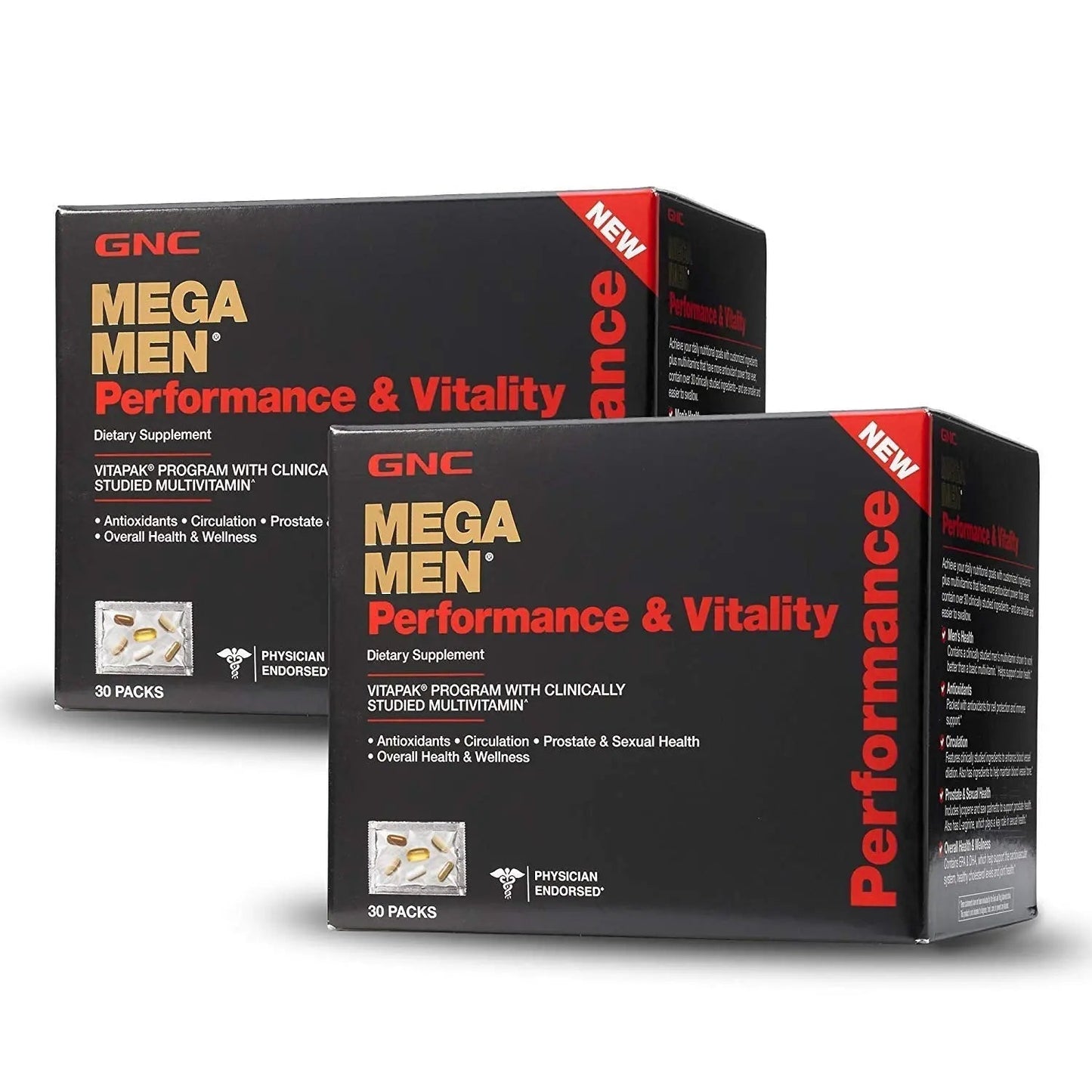 GNC Mega Men Performance Vitality - 30 Packs GNC