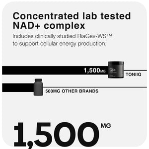 Toniiq Liposomal NAD+ and Resveratrol Supplement - 1500mg Ultra High Strength NAD Supplement - Clinically Studied Ingredients with Patented RiaGev-WS™, Resveratrol, and Niacin - 60 Capsules Toniiq buy supplements Au