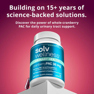 Solv Wellness Urinary Health 36 mg Cranberry PAC – Whole Cranberry Fruit Extract, Daily Urinary Tract Health Support, 30 Capsules