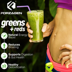 Forzagen Vegan Greens & Reds Superfood Powder - Organic Super Greens Powder | Premium Veggie Powder Supplement | 35 Servings Reds and Greens Superfood Powder ForzagenBuy Supplements Australia
