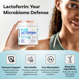 Lactoferrin 300mg Delayed Release Capsules - MyImmunity Premium Immune Support Supplement with Iron Absorption - Freeze Dried, Non-GMO, Gluten Free, Vegetarian - 30 Count (1 Month Supply) MyImmunity buy supplements Au