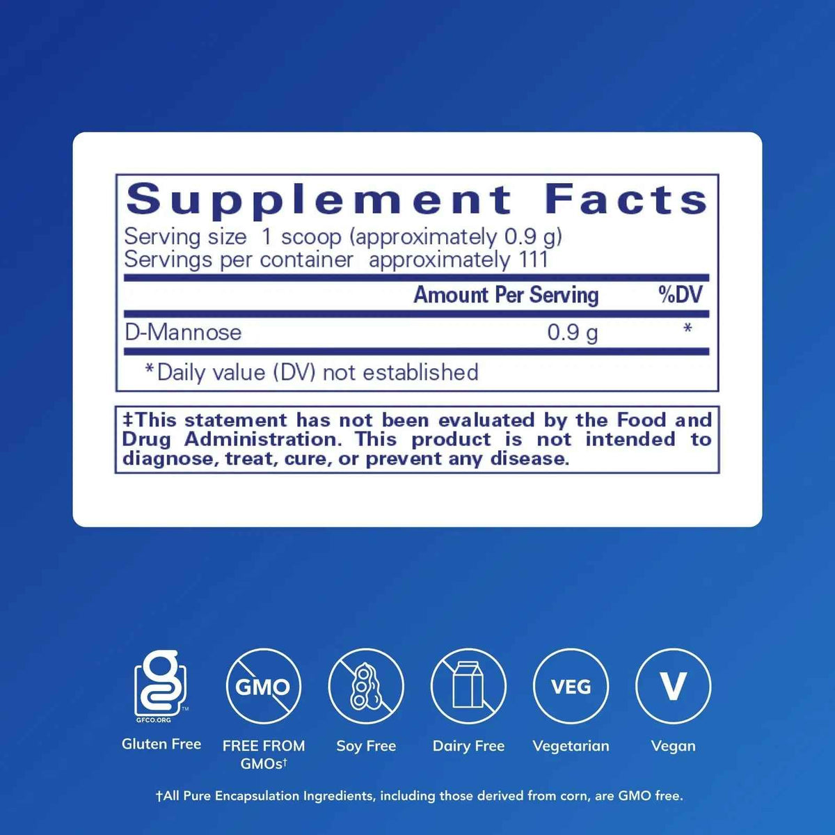 Pure Encapsulations D-Mannose Powder - for Urinary Tract Support - Urinary Tract Support & Bladder Health* - Easy Dissolve Powder - Non-GMO & Vegan - 3.5 oz