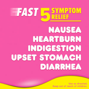 Pepto Bismol Chews, Upset Stomach Relief, Nausea Relief, Heartburn Relief, Indigestion Relief, Anti Diarrhea Medication for Adults - 5 Symptom Fast Relief, 72 Chewable Tablets (3x24 ct) Pepto Bismol buy supplements Au