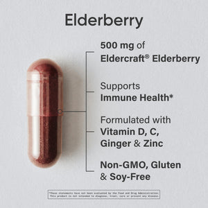 Sports Research® Elderberry Immune Support with Zinc, Ginger, Vitamin C & D3 - Vegan Friendly · Non-GMO · Gluten Free - 60 Veggie Capsules Sports Research buy supplements Au