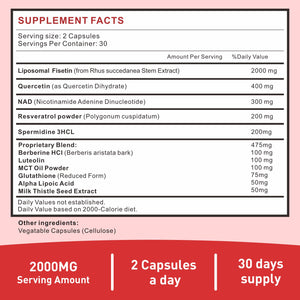Uarcool Fisetin Supplement 2000mg for Healthy Aging and Longevity, Skin Health, Brain - Soy Free, Vegetarian - 60 Softgels(2 Bottles) UarcoolBuy Supplements Australia
