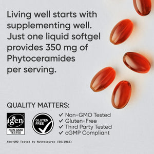 Sports Research® Phytoceramides 350mg per softgel - Plant Derived Ceramides for Healthy Skin and Hydration - Non GMO with No Fillers or Synthetic Vitamins - 30 Liquid softgels Sports Research buy supplements Au