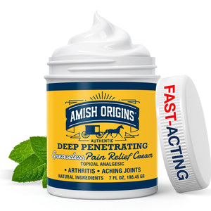 Amish Origins Arthritis Pain Relief Cream - 7 oz - Maximum Strength Deep Penetrating for Joint, Muscle, Knee, Back, Feet, Hand, Ankle, Aches, Neuropathy Amish OriginsBuy Supplements Australia