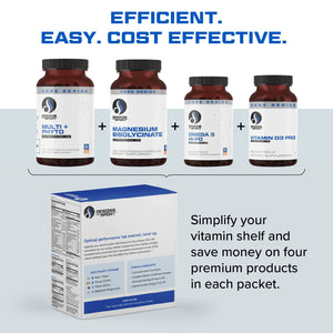 Designs for Sport Vitamin Packs - NSF Certified for Sport Power Pack with Daily Multivitamin, Fish Oil Omega-3, Magnesium Glycinate & Vitamin D3 + K - Athlete's Supplement Stack (30 Packets) Designs for SportBuy Supplements Australia