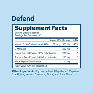 Uqora Flush (Pink Lemonade, 10 Packets) & Defend (60 Capsules) Bundle - Support Urinary Tract* with D-Mannose, Vitamin C & More - Support Bladder Health & Cleanse Biofilm* with D-Mannose & More