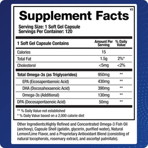 Support Omega EPA DHA Omega 3 Fish Oil Supplement - Cardiovascular, Musculoskeletal Support (120 Gel Capsules) BioMatrix buy supplements Au
